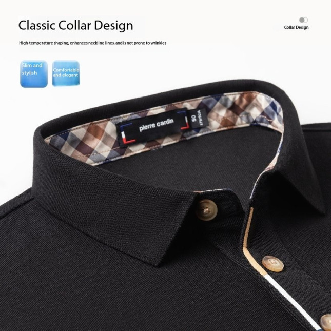 Pierre Cardin Men's Black Cotton-Blend Classic Polo P73113026A99